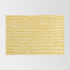 Mud Cloth Stitch Stripes Boho Yellow and White Rug Gallery Image 2