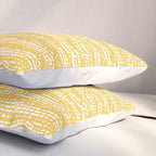 Mud Cloth Stitch Stripes Boho Yellow and White Pillow Sham Gallery Image 3