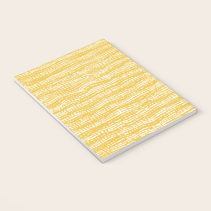 Mud Cloth Stitch Stripes Boho Yellow and White Notebook Gallery Image 3