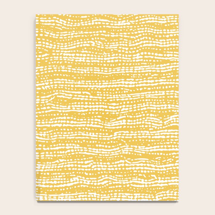 Mud Cloth Stitch Stripes Boho Yellow and White Notebook Gallery Image 4