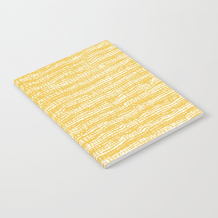 Mud Cloth Stitch Stripes Boho Yellow and White Notebook Gallery Image 2