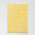 Mud Cloth Stitch Stripes Boho Yellow and White Stationery Card Gallery Image 2
