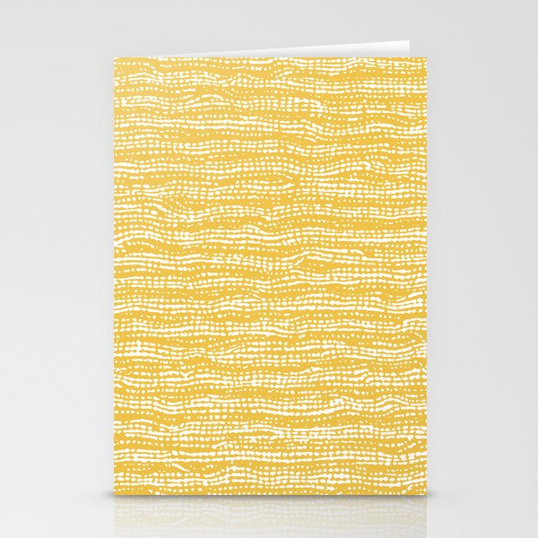 Mud Cloth Stitch Stripes Boho Yellow and White Stationery Card Gallery Image 2