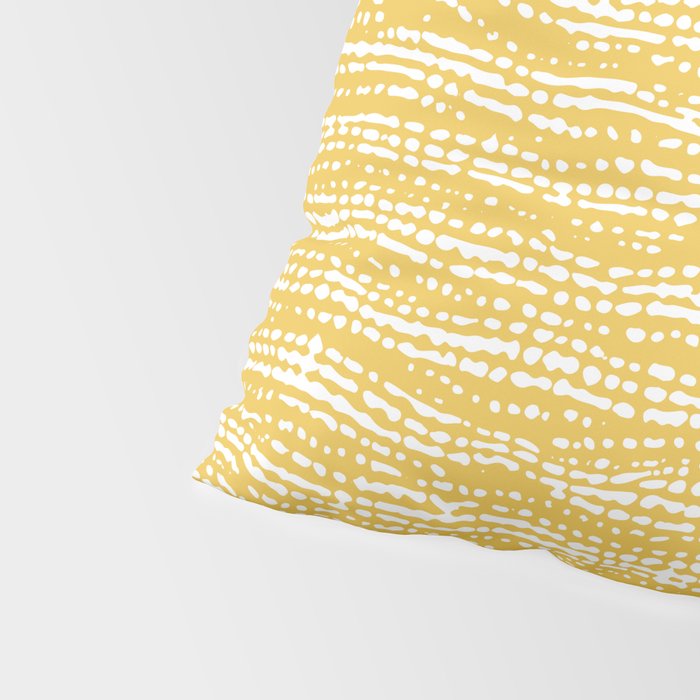 Mud Cloth Stitch Stripes Boho Yellow and White Pillow Sham Gallery Image 4