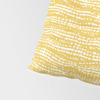 Mud Cloth Stitch Stripes Boho Yellow and White Pillow Sham Gallery Image 4
