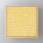 Mud Cloth Stitch Stripes Boho Yellow and White Mini Art Print Gallery Image 1