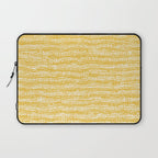 Mud Cloth Stitch Stripes Boho Yellow and White Laptop Sleeve Gallery Image 1