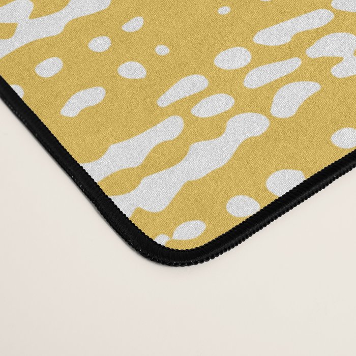 Mud Cloth Stitch Stripes Boho Yellow and White Desk Mat Gallery Image 4