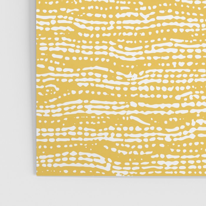 Mud Cloth Stitch Stripes Boho Yellow and White Poster Gallery Image 3