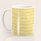 Mud Cloth Stitch Stripes Boho Yellow and White Coffee Mug Gallery Image 3