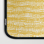 Mud Cloth Stitch Stripes Boho Yellow and White Laptop Sleeve Gallery Image 3