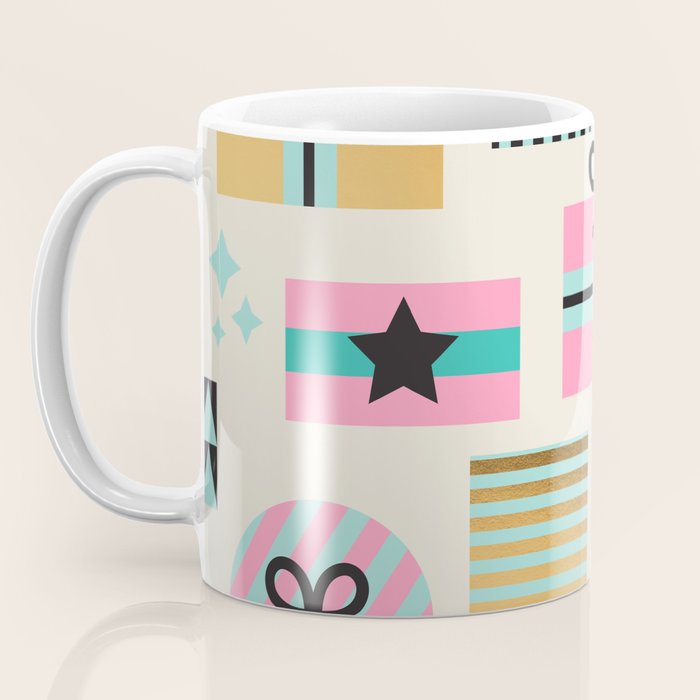 Retro Geometric Christmas gift Pattern 2 Coffee Mug Gallery Image 3