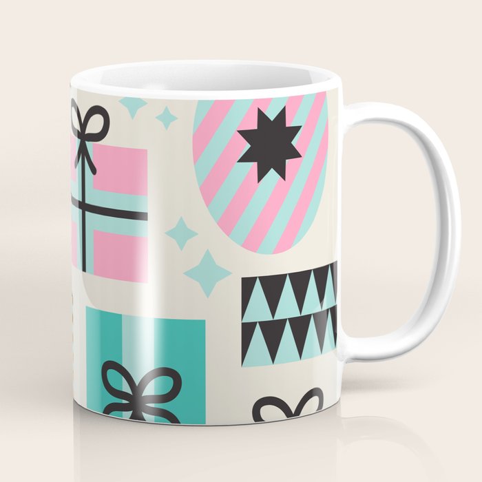 Retro Geometric Christmas gift Pattern 2 Coffee Mug Gallery Image 1