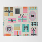 Retro Geometric Christmas gift Pattern 2 Throw Blanket Gallery Image 2