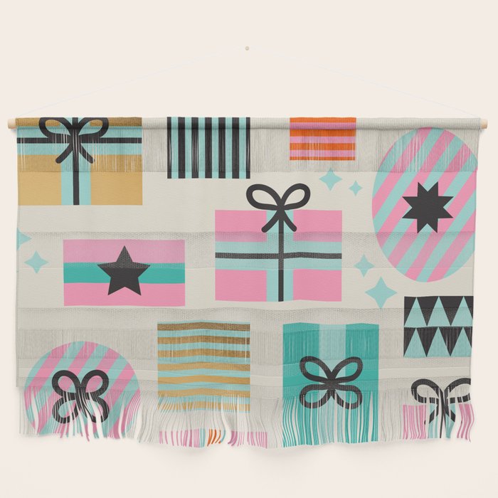 Retro Geometric Christmas gift Pattern 2 Wall Hanging Gallery Image 1