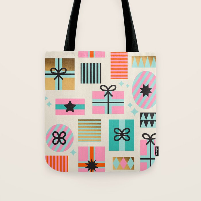 Retro Geometric Christmas gift Pattern 2 Tote Bag Gallery Image 1