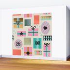 Retro Geometric Christmas gift Pattern 2 Wall Mural Gallery Image 2