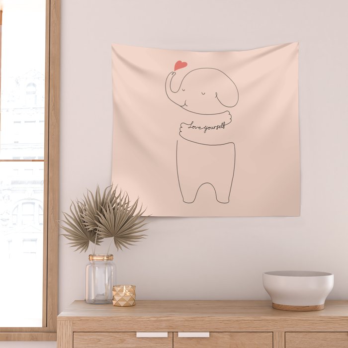 Love Yourself Ele 2 Wall Tapestry Gallery Image 2