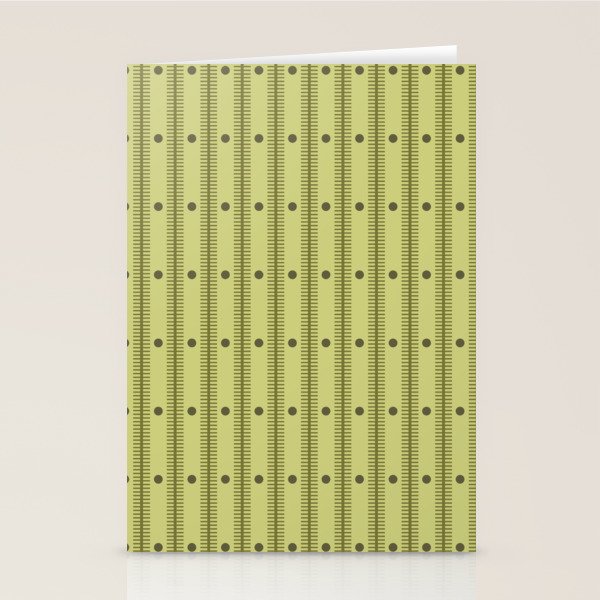 Stripes With Lines and Dots pattern sage and green Stationery Card Gallery Image 2