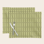 Stripes With Lines and Dots pattern sage and green Placemat Gallery Image 1