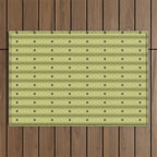 Stripes With Lines and Dots pattern sage and green Outdoor Rug Gallery Image 1