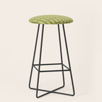 Stripes With Lines and Dots pattern sage and green Stool Gallery Image 1