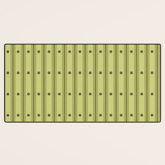 Stripes With Lines and Dots pattern sage and green Desk Mat Gallery Image 3