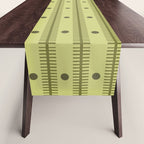 Stripes With Lines and Dots pattern sage and green Table Runner Gallery Image 1