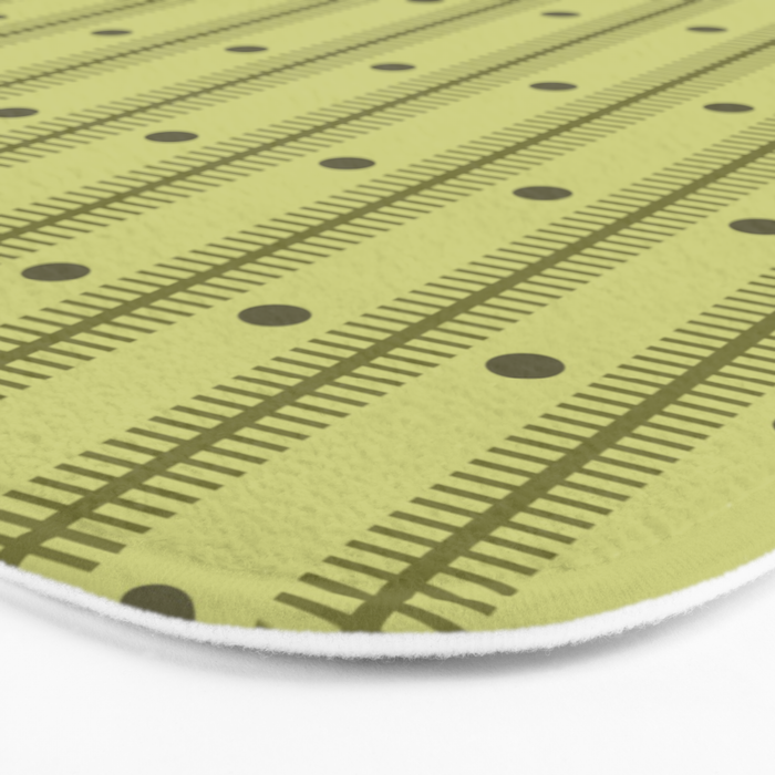 Stripes With Lines and Dots pattern sage and green Bath Mat Gallery Image 3