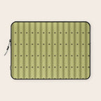 Stripes With Lines and Dots pattern sage and green Laptop Sleeve Gallery Image 1