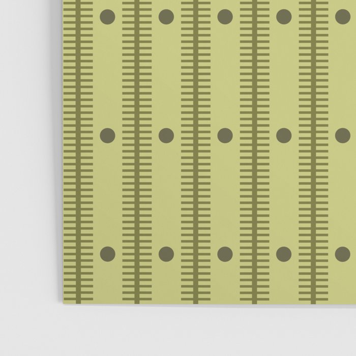 Stripes With Lines and Dots pattern sage and green Poster Gallery Image 3