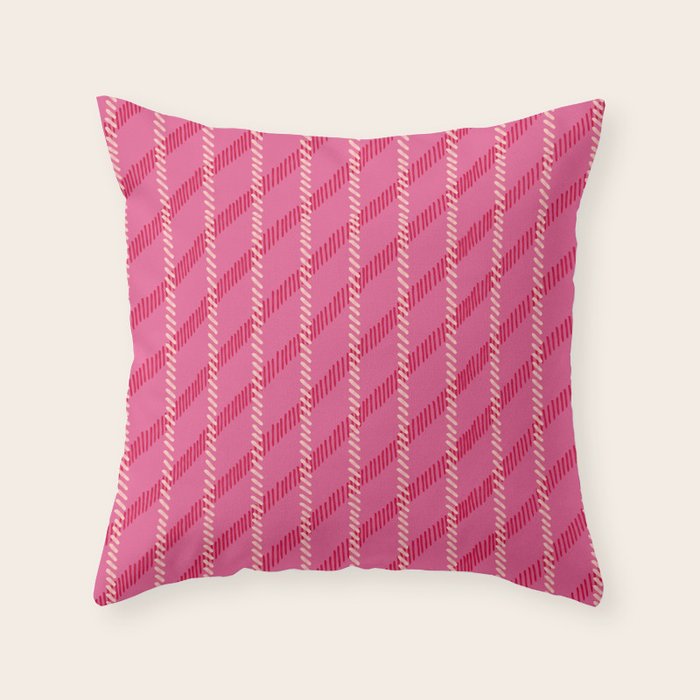 Playful Pink Plaid Throw Pillow Gallery Image 1