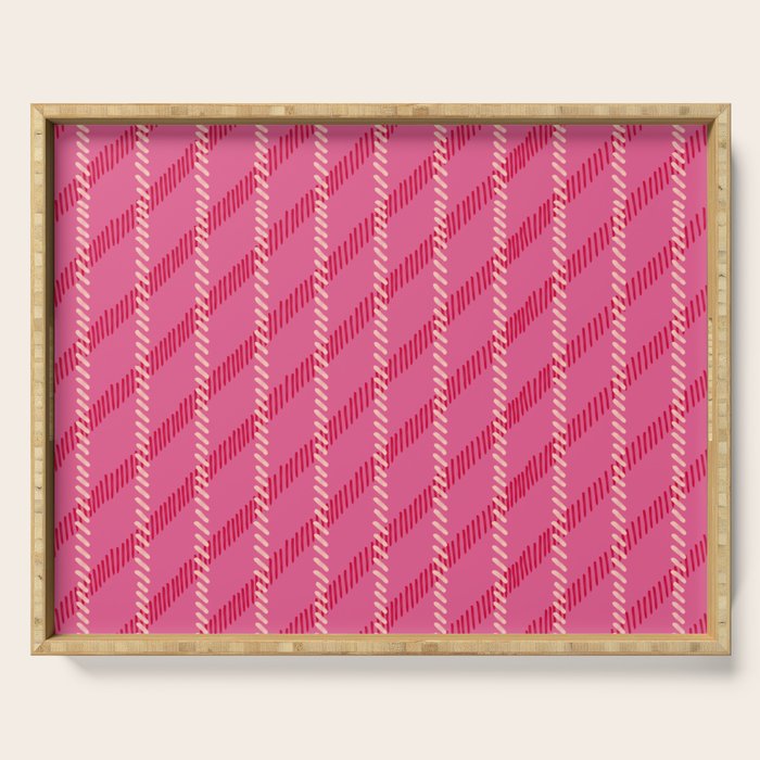 Playful Pink Plaid Serving Tray Gallery Image 1