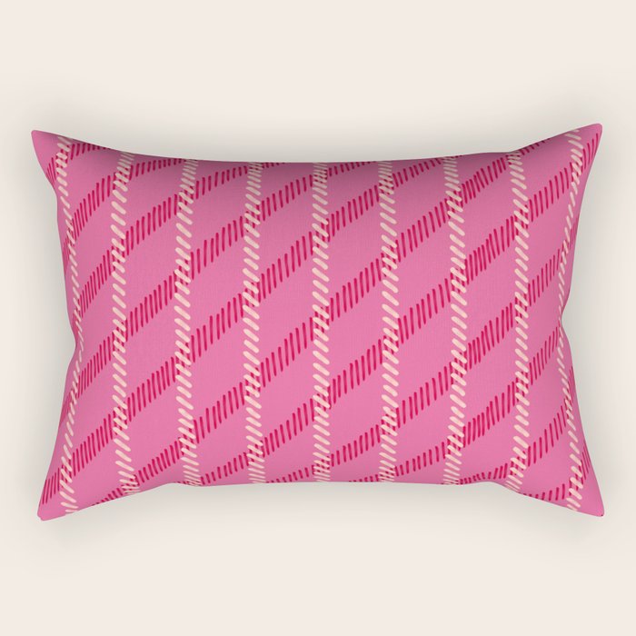 Playful Pink Plaid Rectangular Pillow Gallery Image 1