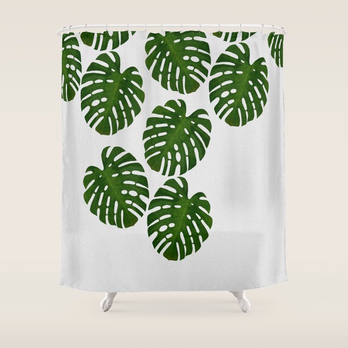 Monstera Leaf III Shower Curtain Gallery Image 1