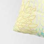 Floral Prints, Mint Green and Yellow, Modern Print Art Pillow Sham Gallery Image 4