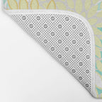 Floral Prints, Mint Green and Yellow, Modern Print Art Bath Mat Gallery Image 2