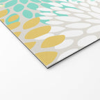 Floral Prints, Mint Green and Yellow, Modern Print Art Welcome Mat Gallery Image 2