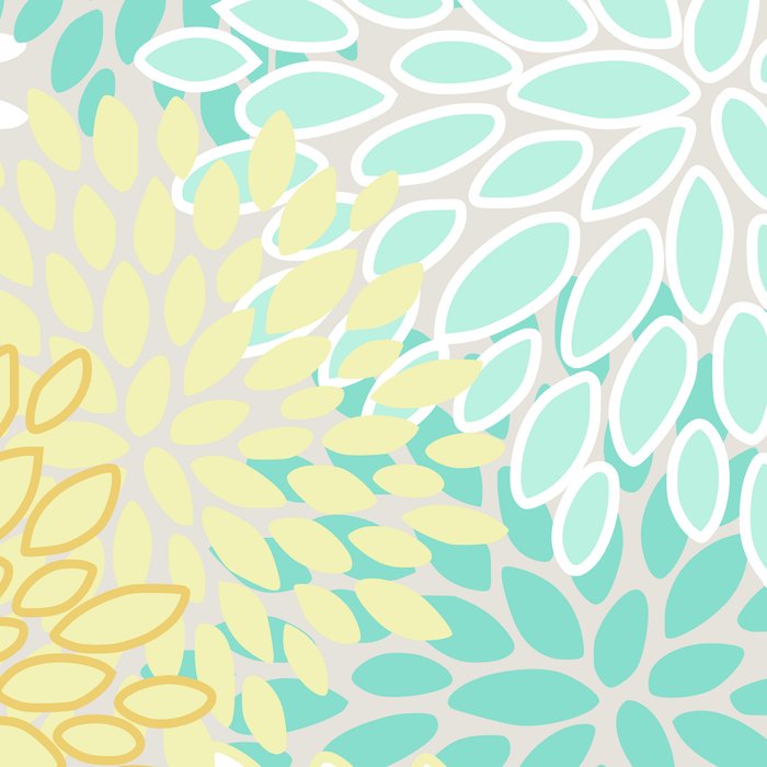 Floral Prints, Mint Green and Yellow, Modern Print Art Coffee Mug Gallery Image 2