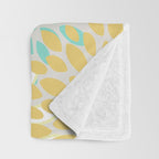 Floral Prints, Mint Green and Yellow, Modern Print Art Throw Blanket Gallery Image 3