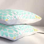Floral Prints, Mint Green and Yellow, Modern Print Art Pillow Sham Gallery Image 3