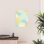 Floral Prints, Mint Green and Yellow, Modern Print Art Poster Gallery Image 2