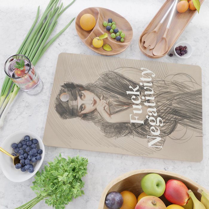 Fuck Negativity Cutting Board Gallery Image 2
