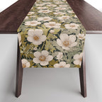 Floral Meadow In Spring Green Table Runner Gallery Image 1