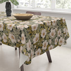 Floral Meadow In Spring Green Tablecloth Gallery Image 3
