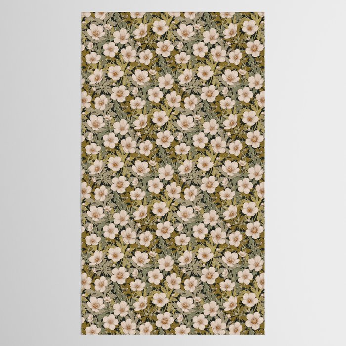 Floral Meadow In Spring Green Tablecloth Gallery Image 2