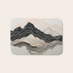Japanese mountains, minimal ink print Bath Mat Gallery Image 1