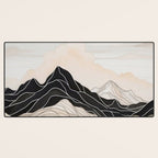 Japanese mountains, minimal ink print Desk Mat Gallery Image 3