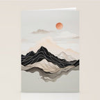 Japanese mountains, minimal ink print Stationery Card Gallery Image 2