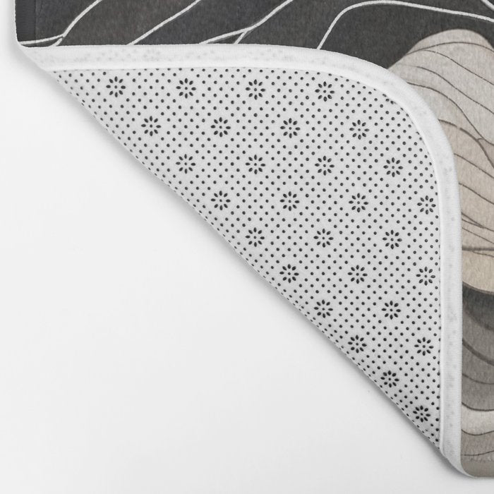 Japanese mountains, minimal ink print Bath Mat Gallery Image 2